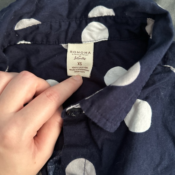 Sonoma Navy Polka Dot Pajama Set --Women's XS - Picture 7 of 7